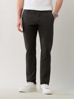 Arrow Sports - Men Slim Fit Mid-Rise Solid Grey Casual Trouser