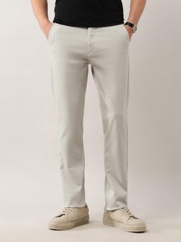 Arrow Sports - Men Slim Fit Mid-Rise Solid Beige Casual Trouser