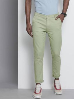 The Indian Garage Co - Men Slim Fit Mid-Rise Solid Green Chinos