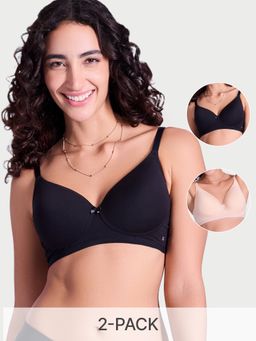 Enamor - Multi-Colour Ultra Smooth T-Shirt Bra (Pack Of 2)