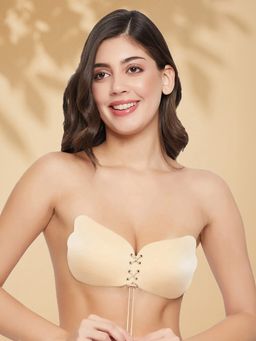 Clovia - Nude Stick-On Bra with Tie-Ups