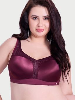 Enamor - Purple Full Figure Satin Minimizer Bra