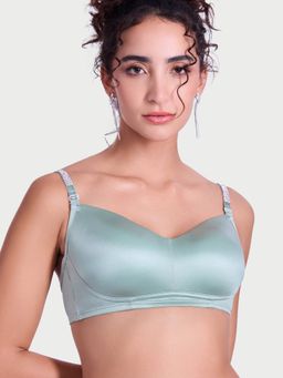 Enamor - Green Curve Enhancing Satin T-Shirt Bra