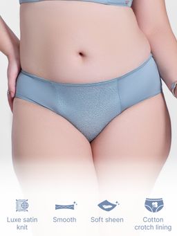 Enamor - Grey Luxe Satin Hipster Panty