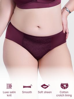 Enamor - Maroon Luxe Satin Hipster Panty