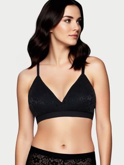 Enamor - Black Plunge Cup Non-Wired Bra High Coverage Bra
