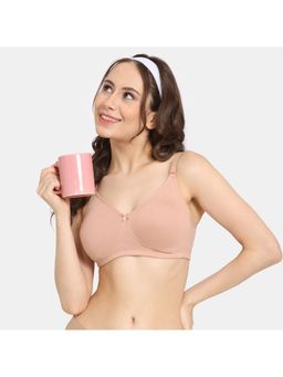 Zivame - Peach Double Layered Non Wired 3/4Th Coverage T-Shirt Bra