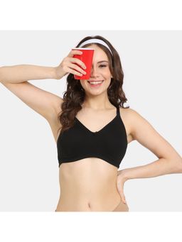 Zivame - Black Double Layered Non Wired 3/4Th Coverage T-Shirt Bra