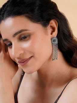 Teejh - Minal Silver Grey Earrings