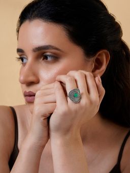 Teejh - Niramayi Silver Turquoise Ring
