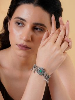 Teejh - Sveksha Silver Turquoise Bracelet