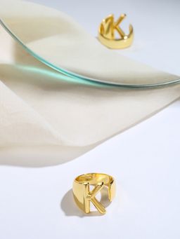 Mitali Jain - Gold Initial Ring-K