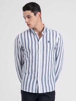 Red Tape - Button Down Striped Shirt for Men Durable and Stylish - Blue