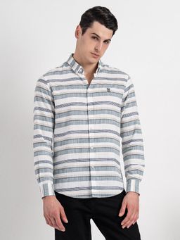 Red Tape - Button Down Striped Shirt for Men Durable and Stylish - Green