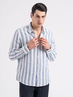 Red Tape - Button Down Striped Shirt for Men Durable and Stylish - Blue