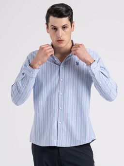 Red Tape - Mens Oxford Stripe Shirt for Casual Everyday Style - Blue