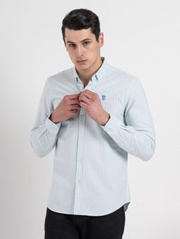 Red Tape - Mens Oxford Stripe Shirt for Casual Everyday Style - Green