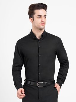 Red Tape - Full Sleeve Dobby Shirt for Men Refined Formal Elegance - Black