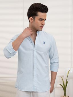 Red Tape - Mens Full Sleeve Oxford Stripe Shirt - Blue