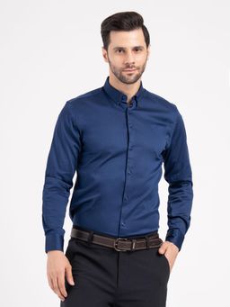 Red Tape - Mens Full Sleeve Solid Shirt Loose Fit Casual Comfort - Navy Blue