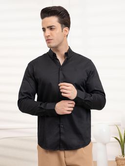 Red Tape - Mens Full Sleeve Solid Shirt Loose Fit Casual Comfort - Black