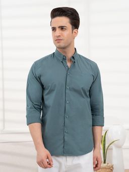Red Tape - Mens Full Sleeve Solid Poplin Shirt - Teal