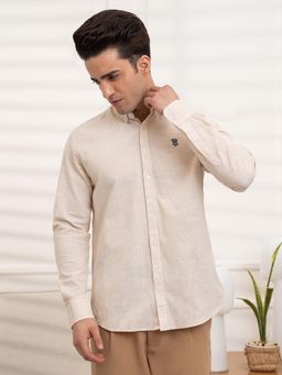 Red Tape - Mens Full Sleeve Stripe Shirt - Beige