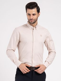 Red Tape - Mens Full Sleeve Poplin Solid Shirt - Beige