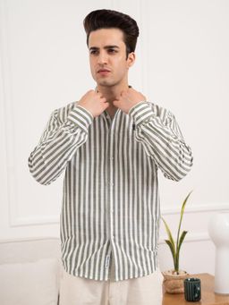 Red Tape - Mens Striped Cotton Shirt for Casual Everyday Style - Olive