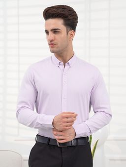 Red Tape - Striped Shirt Men Daily Formal Wear - Purple