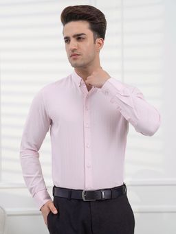 Red Tape - Striped Shirt Men Daily Formal Wear - Pink