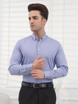 Red Tape - Striped Shirt Men Daily Formal Wear - Blue