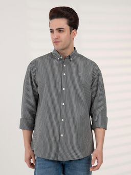 Red Tape - Men's Stripe Shirt Everyday Smart Casual Look - Olive