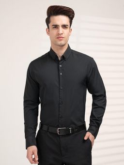 Red Tape - Full Sleeve Dobby Shirt for Men Refined Formal Elegance - Black