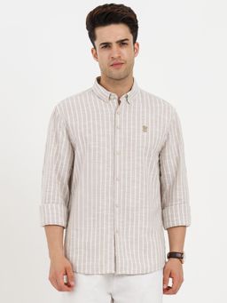 Red Tape - Shirts for Men in Sand Striped Casual Shirt - Beige
