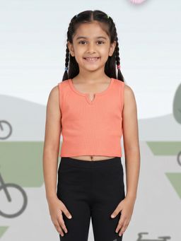 KiddoPanti - Girls Cotton Spandex Solid Rib Crop Top