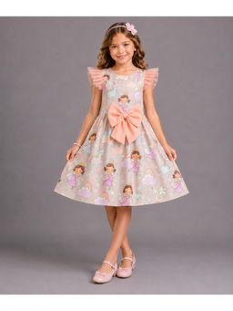 The Little Tales - Grey Ballerina Printed Dress