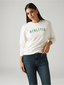 Levi's - Women Typography White Crew Neck Sweatshirts