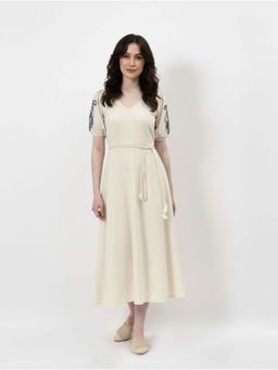 AAREIN - Cotton Embroidered Midi Dress