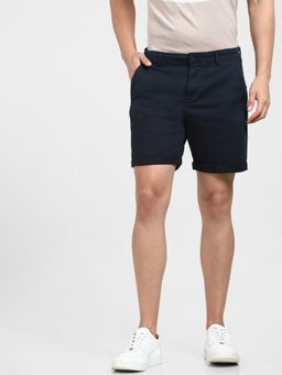 Selected - Navy Blue Mid Rise Shorts