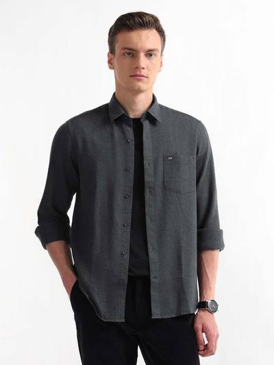 Men's Textured Slim Fit Shirt