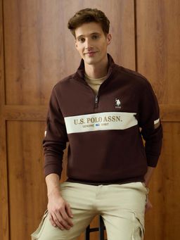 U.S. POLO ASSN. - Men's Colorblock High Neck Sweatshirt