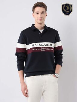 U.S. POLO ASSN. - Men's Collar Neck Embroidered Regular Fit Sweatshirt