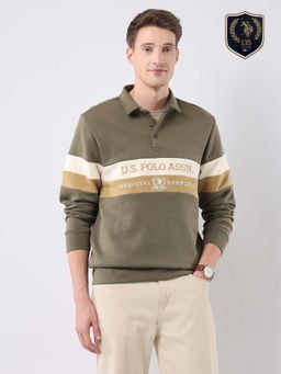 U.S. POLO ASSN. - Men's Collar Neck Embroidered Regular Fit Sweatshirt