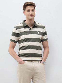 U.S. POLO ASSN. - Men's Striped Slim Fit Polo T-Shirt