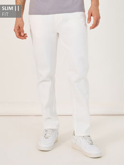 Styli - Men Solid Cotton Stretch Five Pocket Slim Fit Jeans