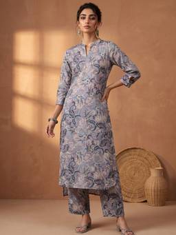 AADVIKA - Women Lavender Paisley Printed Co-Ord-Set