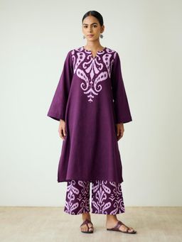 Rustorange - Women Purple Printed Kurta with Palazzo