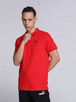 Puma - Ottoman Collar Tipping Mens Red T-shirt