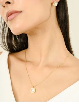 METALM - Yellow Gold Cz Diamond Jewellery Set